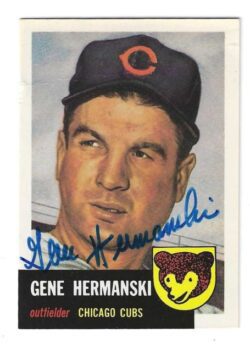 Autographed GENE HERMANSKI Chicago Cubs 1953 Topps Archives card