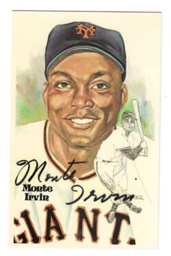 Autographed MONTE IRVIN New York Giants Perez-Steele Post card
