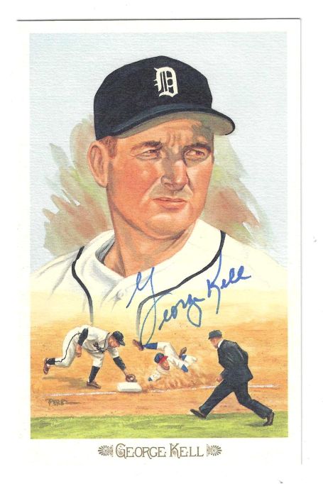 Autographed GEORGE KELL Detroit Tigers Perez-Steele Celebration Postcard