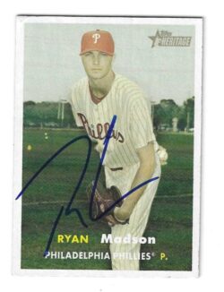 Autographed RYAN MADSON Philadelphia Phillies 2006 Topps Heritage card