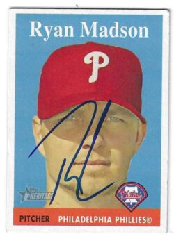 Autographed RYAN MADSON Philadelphia Phillies 2007 Topps Heritage card