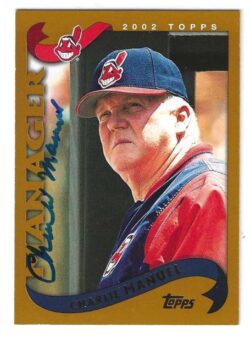 Autographed CHARLIE MANUEL Cleveland Indians 2002 Topps Card