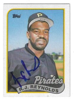 Autographed R.J. REYNOLDS Pittsburgh Pirates 1989 Topps Card