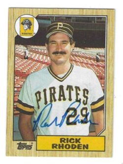 Autographed RICK RHODEN Pittsburgh Pirates 1987 Topps Card