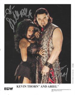 Autographed KEVIN THORN & ARIEL WWE NXT AEW Wrestling 8x10 Photo