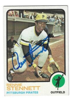Autographed RENNIE STENNETT Pittsburgh Pirates 1973 Topps Card