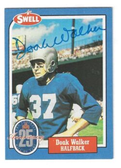 Autographed DOAK WALKER Detroit Lions 1988 Swell Football card