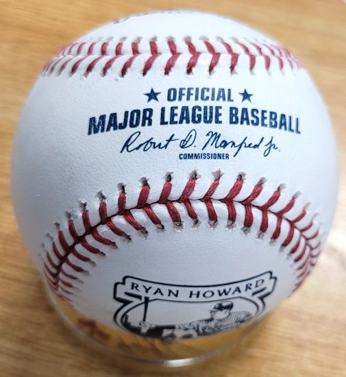 RYAN HOWARD Howard Logo Autographed Official Major League Baseball