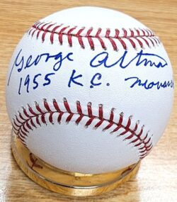 Autographed GEORGE ALTMAN "1955 KC Monarchs" Official Major League Baseball