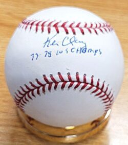 Autographed KEN CLAY "77-78 WS Champs" Official Major League Baseball
