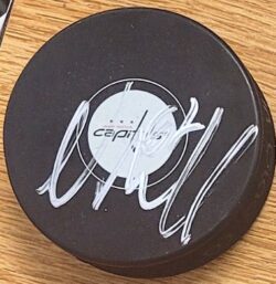 Autographed NICOLAS AUBE-KUBEL Washington Capitals Hockey Puck
