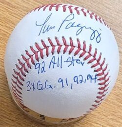 Autographed TOM PAGNOZZI 2 Inscriptions Official Major League Baseball