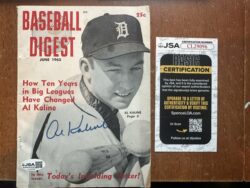 Autographed Al Kaline Detroit Tigers Baseball Digest - JSA Authenticated