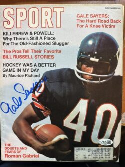 Autographed Gale Sayers Chicago Bears 11/69 Sport Magazine  - JSA Authenticated