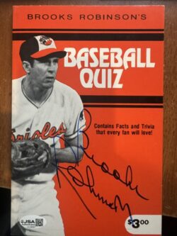 Signed Brooks Robinson Baltimore Orioles 1979 BB Quiz Book - JSA Authenticated