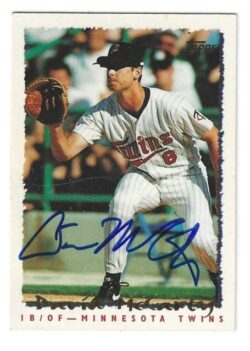 Autographed DAVID MCCARTY Minnesota Twins 1995 Topps Card #98