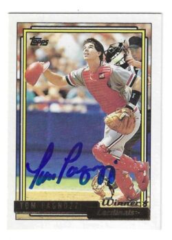 Autographed TOM PAGNOZZI St. Louis Cardinals 1992 Topps Gold Card