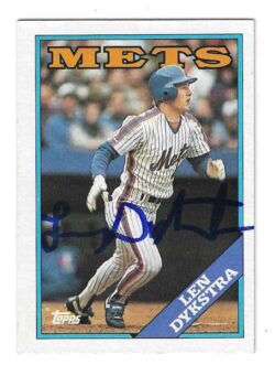 Autographed LENNY DYKSTRA New York Mets 1988 Topps card