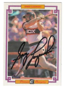 Autographed GREG LUZINSKI Chicago White Sox 1984 DONRUSS Champion Card #13