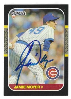 Autographed JAMIE MOYER Chicago Cubs 1987 Donruss Card