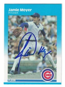 Autographed JAMIE MOYER Chicago Cubs 1987 Fleer Card