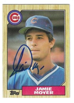 Autographed JAMIE MOYER Chicago Cubs 1987 Topps Card