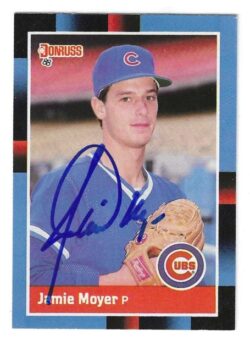 Autographed JAMIE MOYER Chicago Cubs 1988 Donruss Card