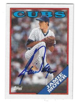 Autographed JAMIE MOYER Chicago Cubs 1988 Topps Card