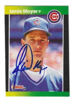 Autographed JAMIE MOYER Chicago Cubs 1989 Donruss Card