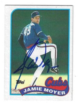 Autographed JAMIE MOYER Chicago Cubs 1989 Topps Card