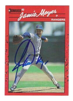 Autographed JAMIE MOYER Texas Rangers 1990 Donruss Card