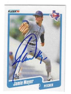 Autographed JAMIE MOYER Texas Rangers 1990 Fleer Card