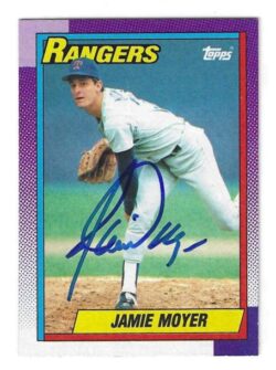 Autographed JAMIE MOYER Texas Rangers 1990 Topps Card