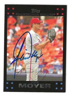 Autographed JAMIE MOYER Philadelphia Phillies 2007 Topps Card