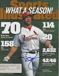 Autographed MARK McGWIRE St. Louis Cardinals Sports Illustrated 10/5/1998 JSA