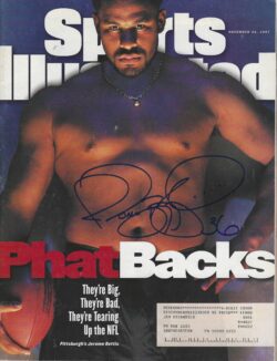 Autographed JEROME BETTIS PITTSBURGH STEELERS Sports Illustrated 11/24/1997 JSA