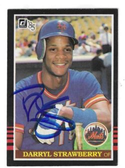 Autographed DARRYL STRAWBERRY New York Mets 1985 Donruss Card