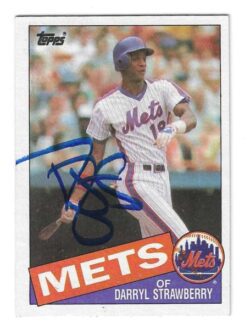 Autographed DARRYL STRAWBERRY New York Mets 1985 Topps Card