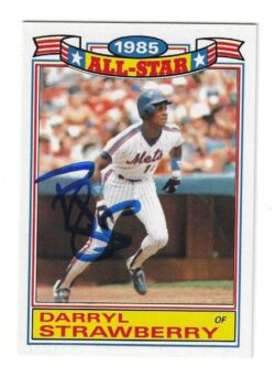 Autographed DARRYL STRAWBERRY New York Mets 1986 Topps Glossy All-Stars Card