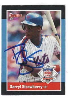 Autographed DARRYL STRAWBERRY New York Mets 1988 Donruss All-Stars Card