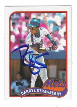 Autographed DARRYL STRAWBERRY New York Mets 1989 Topps Card
