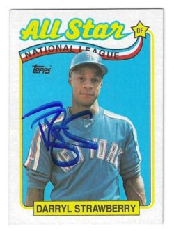 Autographed DARRYL STRAWBERRY New York Mets 1989 Topps Card