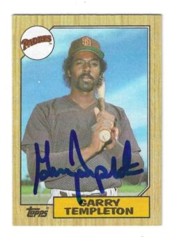 Autographed GARRY TEMPLETON San Diego Padres 1987 Topps Card