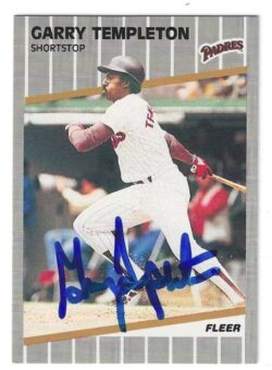 Autographed GARRY TEMPLETON San Diego Padres 1989 Fleer Card