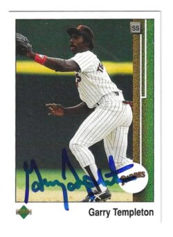 Autographed GARRY TEMPLETON San Diego Padres 1989 Upper Deck Card