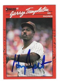 Autographed GARRY TEMPLETON San Diego Padres 1990 Donruss Card