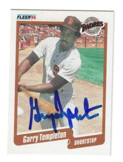 Autographed GARRY TEMPLETON San Diego Padres 1990 Fleer Card