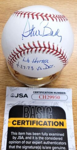Autographed STEVE BUSBY "No Hitter 4/27/73" Official Major League Baseball JSA