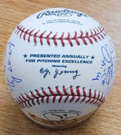 Autographed Cy Young Official Rawlings Baseball 12 Signatures Palmer, Sutter. etc.