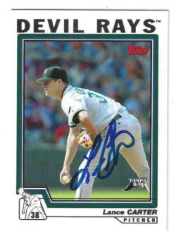 Autographed LANCE CARTER Tampa Bay Rays 2004 Topps Card